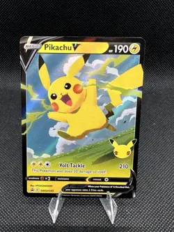 Pikachu V Celebrations Black Star SWSH143 Promo Pokemon Card NM - Image 1