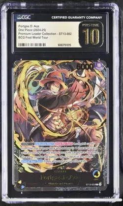2024 ONE PIECE ST13-002 PORTGAS D. ACE PREMIUM CARD COLL. LEADER CGC Pristine 10 - Image 1