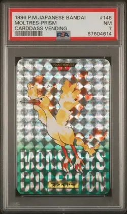 1996 Moltres Carddass Bandai Moltres Pokemon Card Japanese PSA 7 NM - Image 1