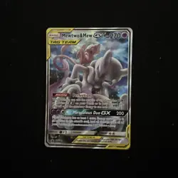 Mewtwo & Mew GX Tag Team SM191 2019 Power Partnership Tins Black Star Promo Card - Image 1