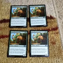 THRASHING BRONTODON ~mtg NM-M M20 Magic 2020 Unc x4 Magic The Gathering - Image 1