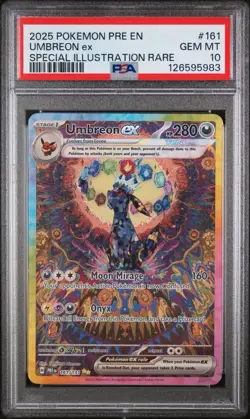 Umbreon Ex #161 2025 Pokemon Pre En-Prismatic Evolutions PSA 10 W/ Graded Guard! - Image 2