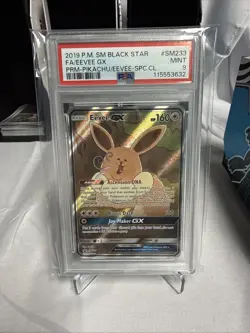 2019 POKEMON SM BLACK STAR PROMO #SM233 FULL ART/EEVEE GX PSA 9 - Image 1