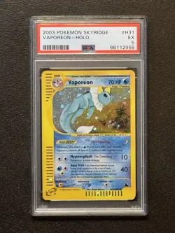 2003 POKEMON SKYRIDGE #H31 VAPOREON-HOLO PSA 5 - Image 1
