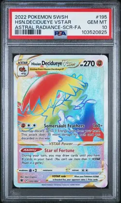 2022 POKEMON ASTRAL RADIANCE #195 HISUIAN DECIDUEYE VSTAR SCR FA PSA 10 - Image 1