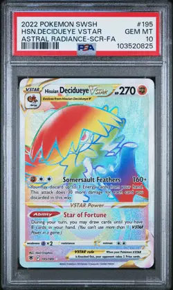 2022 POKEMON ASTRAL RADIANCE #195 HISUIAN DECIDUEYE VSTAR SCR FA PSA 10 - Image 2