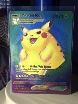 Pokemon TCG Pikachu VMAX 57/66 Fan Art Rainbow Foil - Image 1