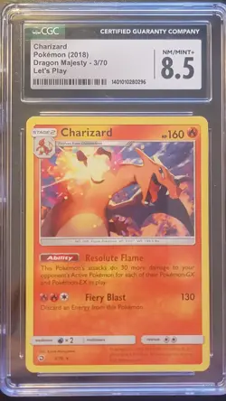 Pokemon | Dragon Majesty | Charizard | #3/70 | Non-Holo | CGC 8.5 | English - Image 1