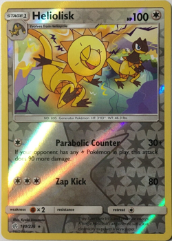POKEMON HELIOLISK 180/236 COSMIC ECLIPSE RARE REVERSE HOLO NEAR MINT - Image 1