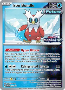 IRON BUNDLE SVP058 PARADOX RIFT POKEMON (PRE-RELEASE STAMPED PROMO HOLO, NM) - Image 1