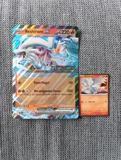 2xReshiram EX 030/159 22/142 XXL Jumbo Promo Pokemon Karte Reisegefahrten - Image 1