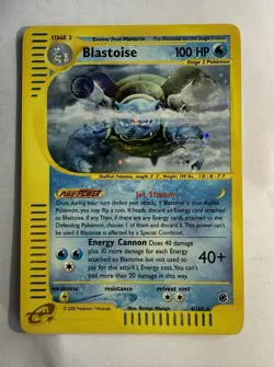 Pokemon TCG Blastoise Expedition Base Set Holo Swirl 4/165 - Image 1