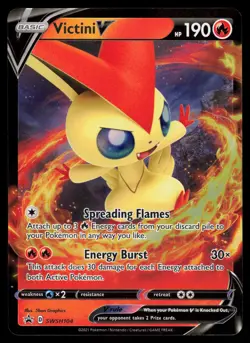 Victini V SWSH104 Ultra Rare Pokemon Black Star Promo NM - Image 1