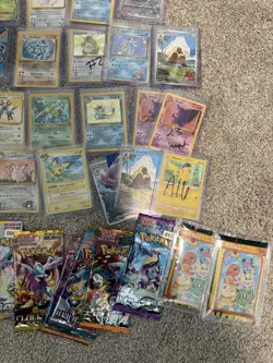 200+ Pokemon Card Lot Plus 16 Sealed Packs. Mint to HP. Holo Rares Promos Etc - Image 1