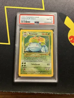 PSA 8 Venusaur 18/130 -Vintage Graded Pokemon Card- Base Set 2 (4s) - Image 1