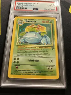 PSA 8 Venusaur 18/130 -Vintage Graded Pokemon Card- Base Set 2 (4s) - Image 2