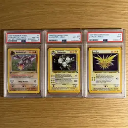 1999 Pokemon Fossil Aerodactyl 1 1st Edition Holo Card Magneton Zapdos PSA 8 9 - Image 1