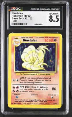 CGC 8.5 Ninetales 1999 Base Set 12/102 Holo Pokemon Card - Image 1