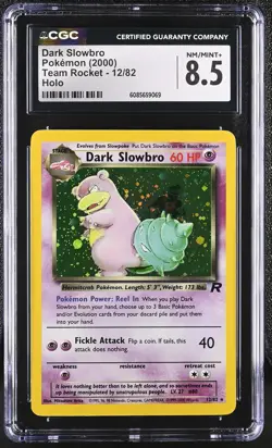CGC 8.5 Dark Slowbro 2000 Team Rocket 12/82 Holo Pokemon Card - Image 1