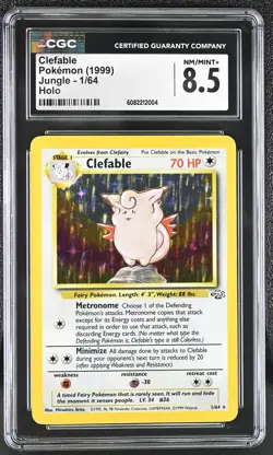 CGC 8.5 Clefable 1999 Jungle 1/64 Holo Pokemon Card - Image 1
