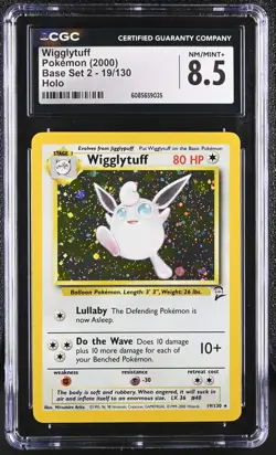 CGC 8.5 Wigglytuff 2000 Base Set 2 19/130 Holo Pokemon Card - Image 1