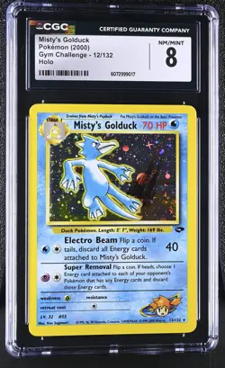 CGC 8 Misty's Golduck 2000 Gym Challenge 12/132 Holo Pokemon Card - Image 1