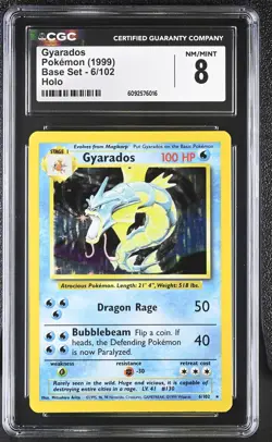 CGC 8 Gyarados 1999 Base Set 6/102 Holo Pokemon Card - Image 1