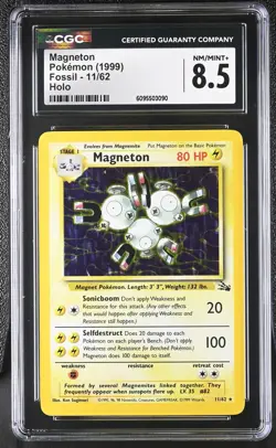 CGC 8.5 Magneton 11/62 Holo Fossil Pokemon Card - Image 1