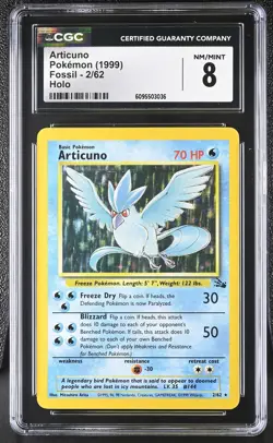 CGC 8 Articuno 2/62 Holo Fossil Pokemon Card - Image 1