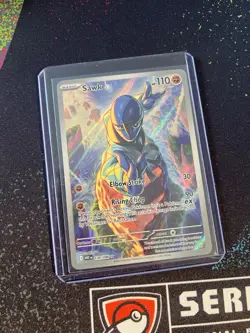 Pokemon TCG Sawk 130/086 White Flare Illustration Rare Card - Image 3