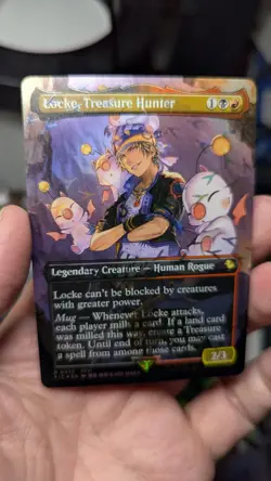 1x Locke Treasure Hunter Borderless Chocobo Track Foil NM Final Fantasy MTG x1 - Image 1