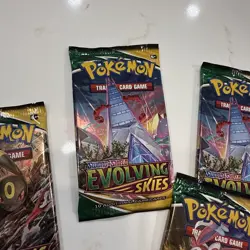 Lot Of 5x New, Sealed Pokemon TCG Evolving Skies Booster Pack Sylveon & Umbreon - Image 3