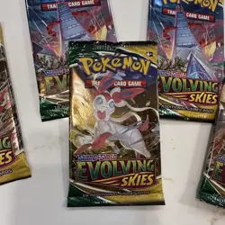 Lot Of 5x New, Sealed Pokemon TCG Evolving Skies Booster Pack Sylveon & Umbreon - Image 4