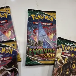 Lot Of 5x New, Sealed Pokemon TCG Evolving Skies Booster Pack Sylveon & Umbreon - Image 5