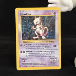 Pokemon TCG Base Set Shadowless Mewtwo HR #10 Holo - MP - Image 1