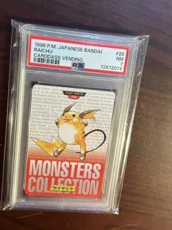 1996 POKEMON CARDDASS VENDING RAICHU PSA 7 Pocket Monsters Japanese BANDAI - Image 2