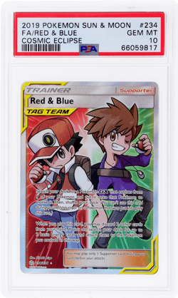 2019 Pokemon Sun and Moon Cosmic Eclipse Blue/Red #234 PSA 10 - Image 1