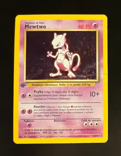 Carte Pokemon Mewtwo Set de Base Edition 1 Wizards FR 10/102 HOLO - Image 1