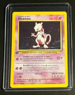 Carte Pokemon Mewtwo Set de Base Edition 1 Wizards FR 10/102 HOLO - Image 3