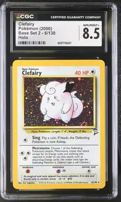 CGC 8.5 CLEFAIRY 6 HOLO BASE SET 2 POKEMON NM/ MINT + - Image 1