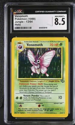 Pokemon CGC 8.5 Venomoth 13/64 - Jungle, 1999 Holo Rare - Image 1