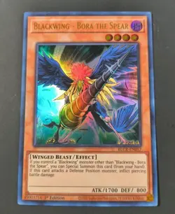 Yu-Gi-Oh! BlackWing - Bora The Spear Ultra Rare BLCR-EN057 1st Edition NM - Image 1