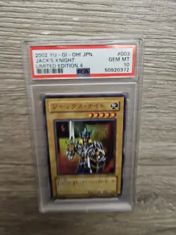 2002 Yugioh! JPN Jack's Knight LE4-003 Limited Edition PSA 10 - Image 2