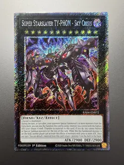 Yugioh - Super Starslayer TY-PHON - Sky Crisis Platinum Secret Rare RA04-EN072 - Image 1