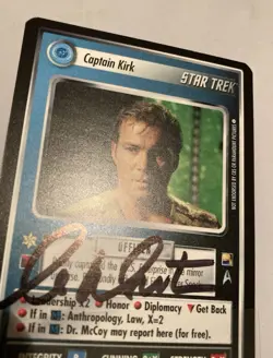 Star Trek CCG - William Shatner (Captain Kirk) - signed custom card - autograph - Image 3