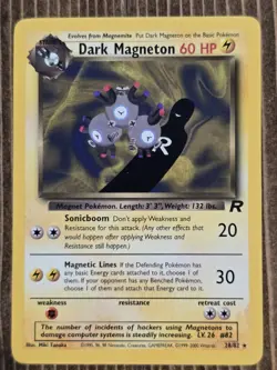 Pokemon TCG Dark Magneton Team Rocket 28/82 Vintage WOTC Non Holo Rare Card NM - Image 1