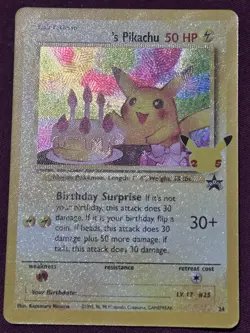 Pokemon Pikachu Birthday Card Holo Celebrations Promo. - Image 1