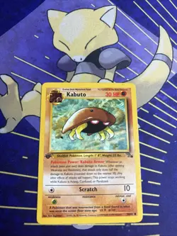 Pokemon TCG Kabuto Fossil 1st Edition Common Card 50/62 NM Condition - Image 1