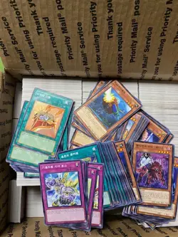 Korean Yugioh card lot - Medium USPS box mostly full - Image 1