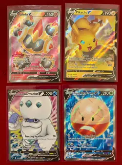 Pokemon TCG 4 Card Lot of V ULTRA RARE FULL ART Pokemon - M/NM Pokemon Cards - Image 1